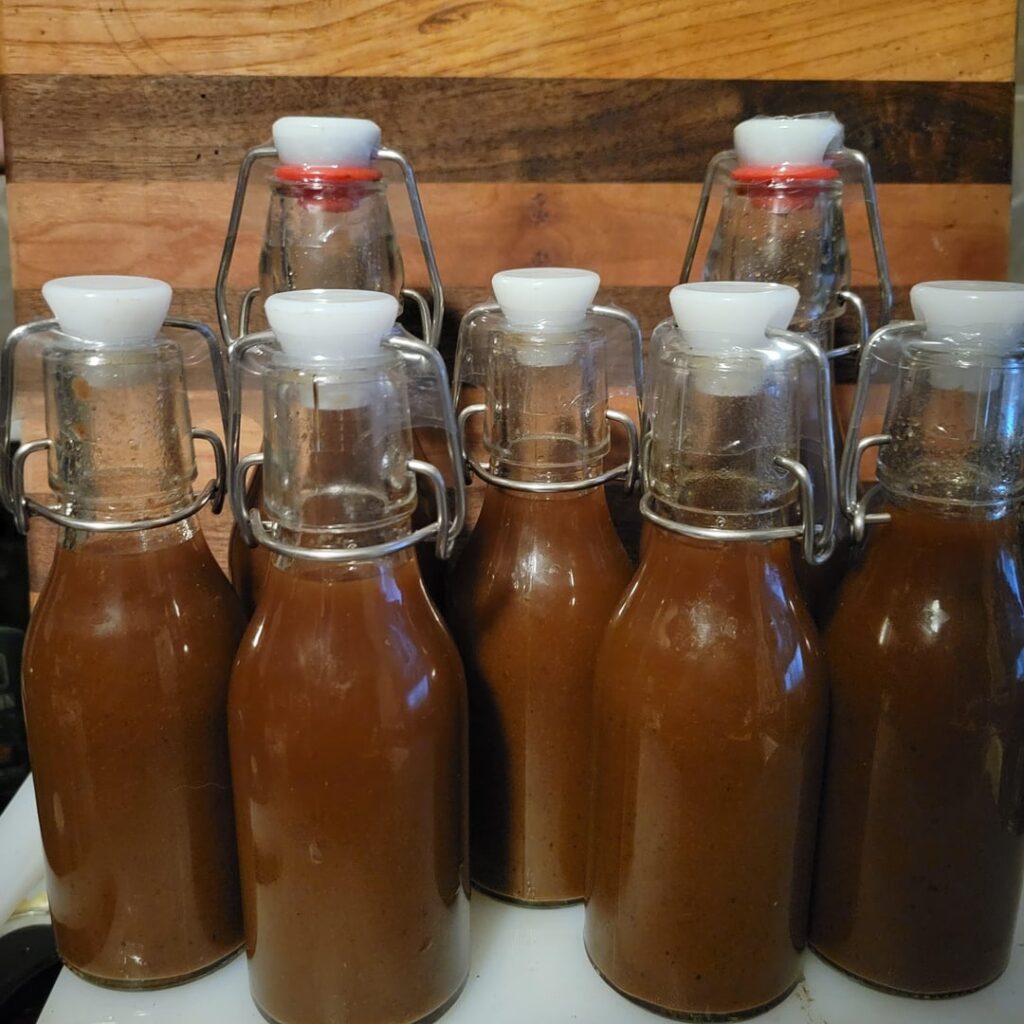 Small batch of smoked habanero coffee hot sauce.