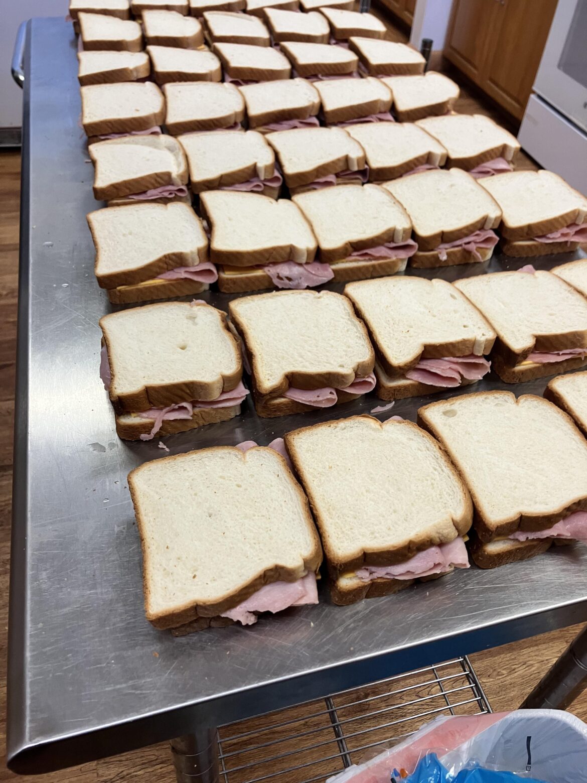 Just a couple of ham sandwiches for the kids at daycare