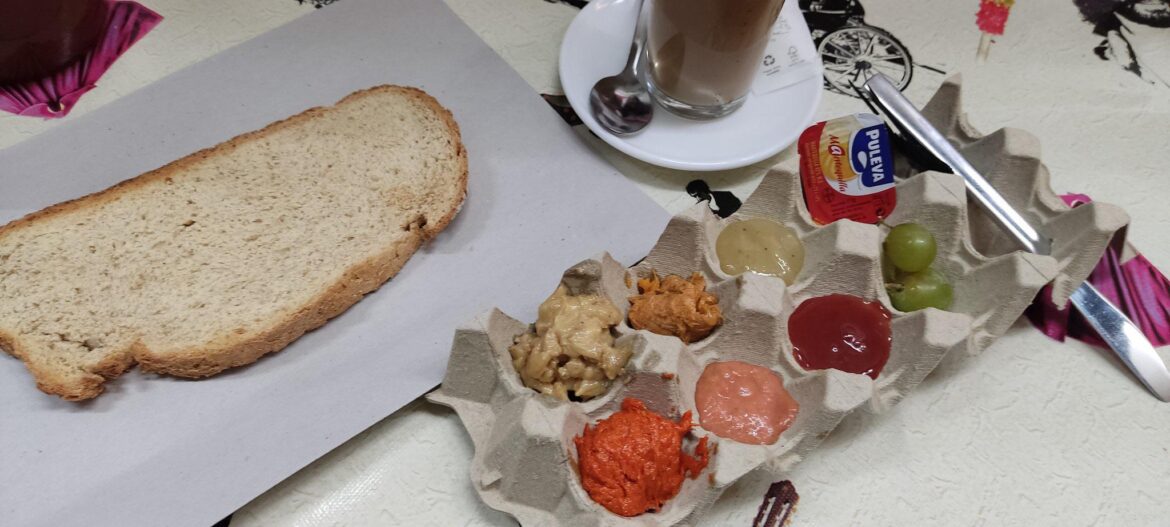 Sauces and jam inside an egg carton