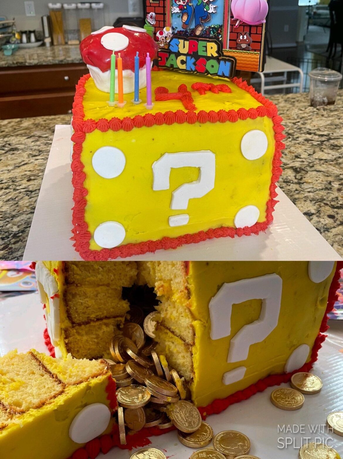 Mario Mystery Block Cake