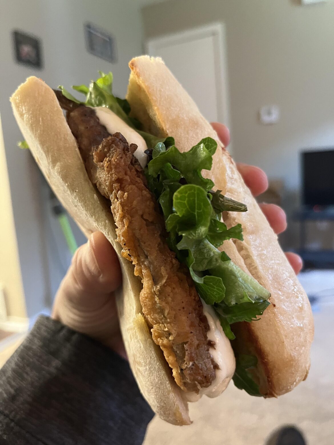 Fried eggplant, fresh mozzarella, sun-dried tomatoes, arugula, fresh basil & oil.