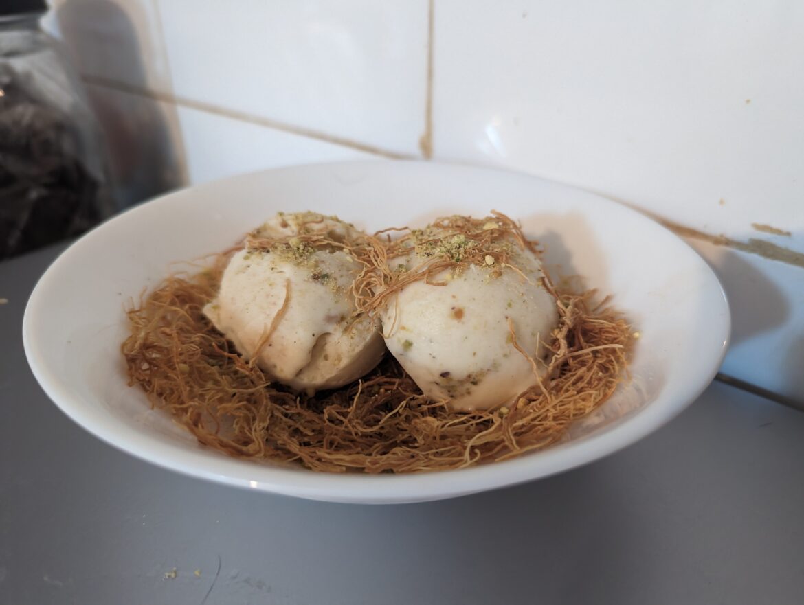 Knafeh (traditional Arab pastry) ice cream!