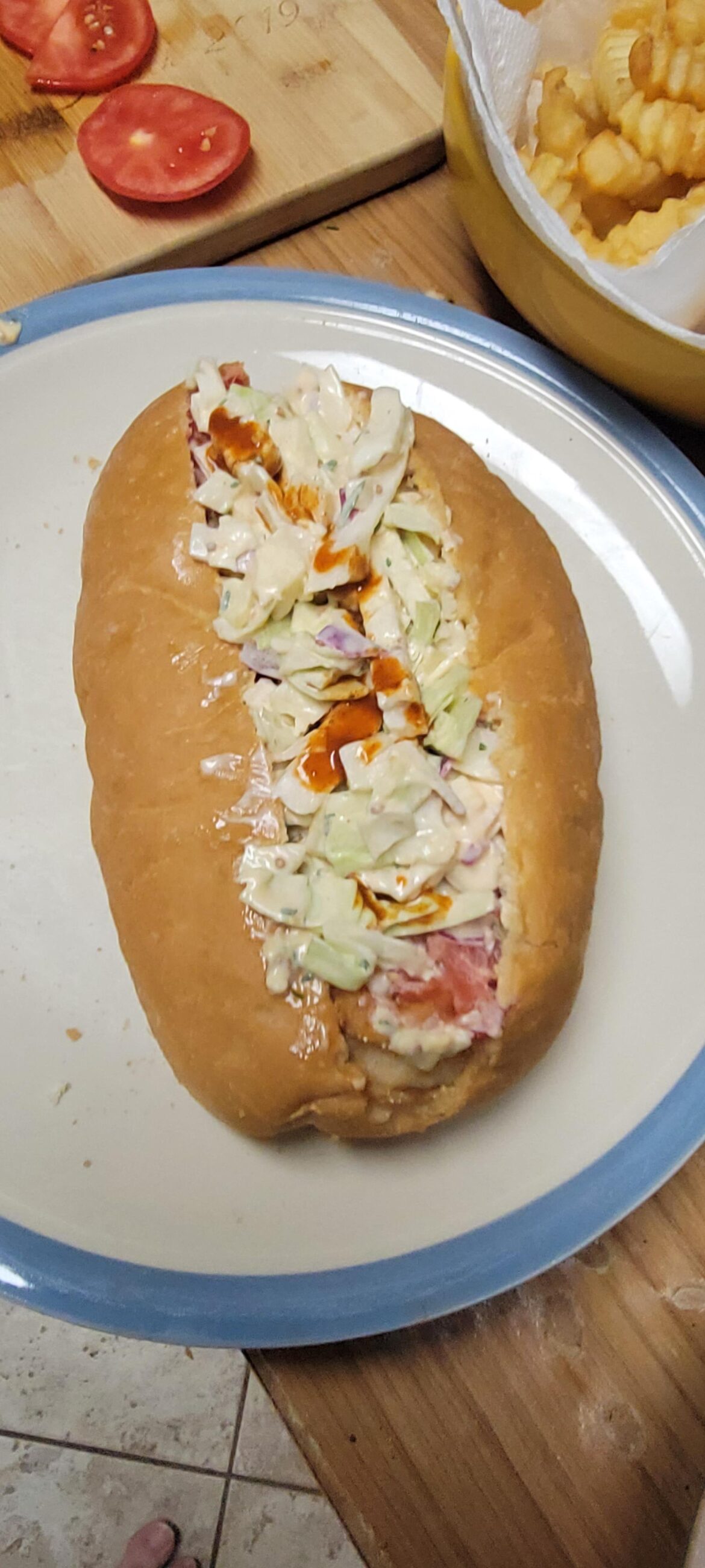 Shrimp po' boy disguised as a lobster roll