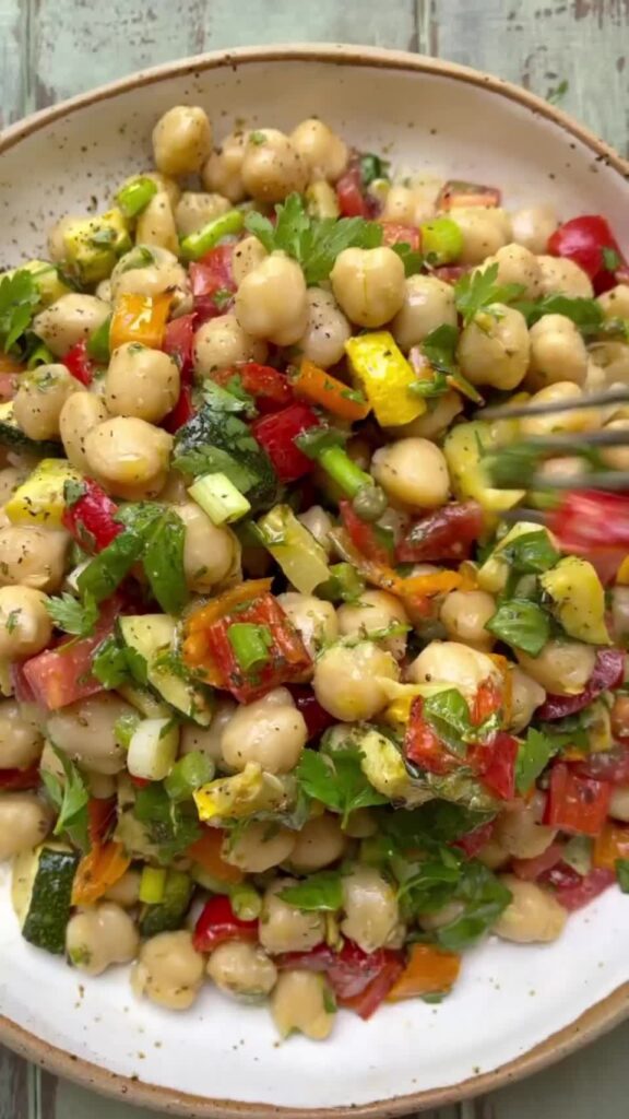 Roasted Veg Chickpea Salad