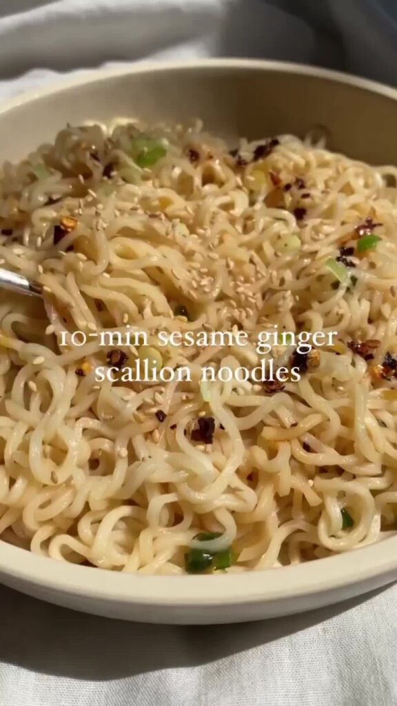 10-min sesame ginger scallion noodles