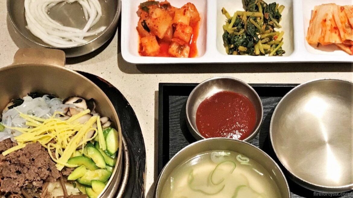 Bibimbap is a dish that requires audience participation, and it's always fun to mix all the ingredients into a beautiful mess