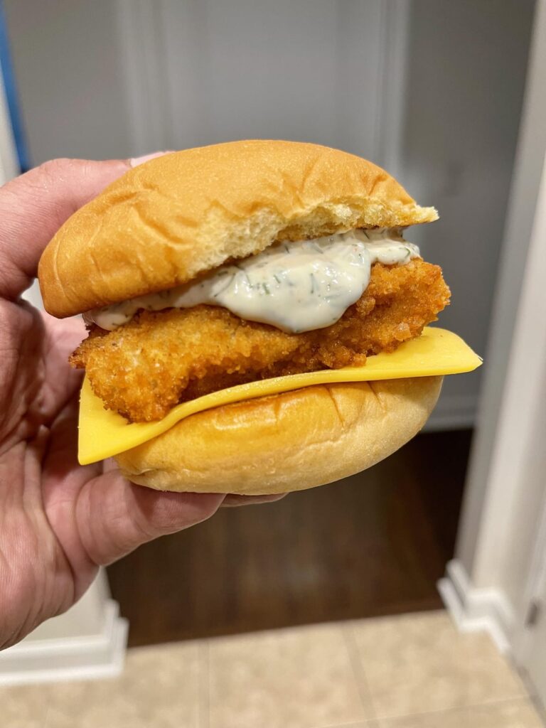 Panko breaded Cod on potato roll