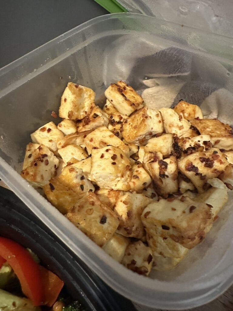 Chili cashew tofu and veggies