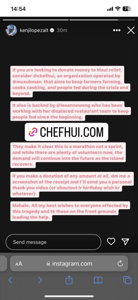 Kenji’s ChefHui fundraiser Kenji’s ChefHui fundraiser