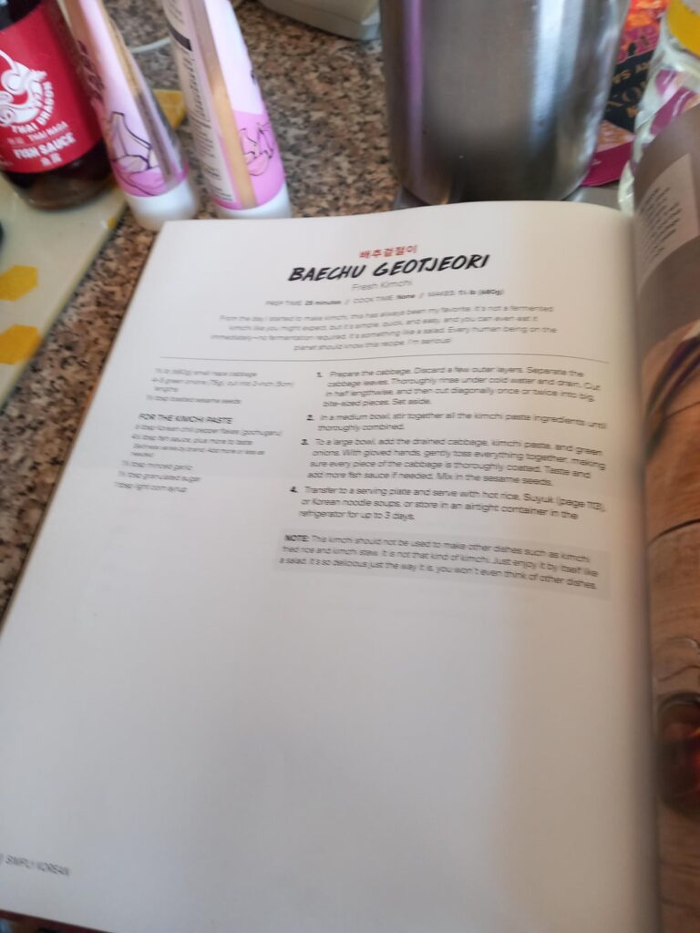 First attempt at baechu geotjeori