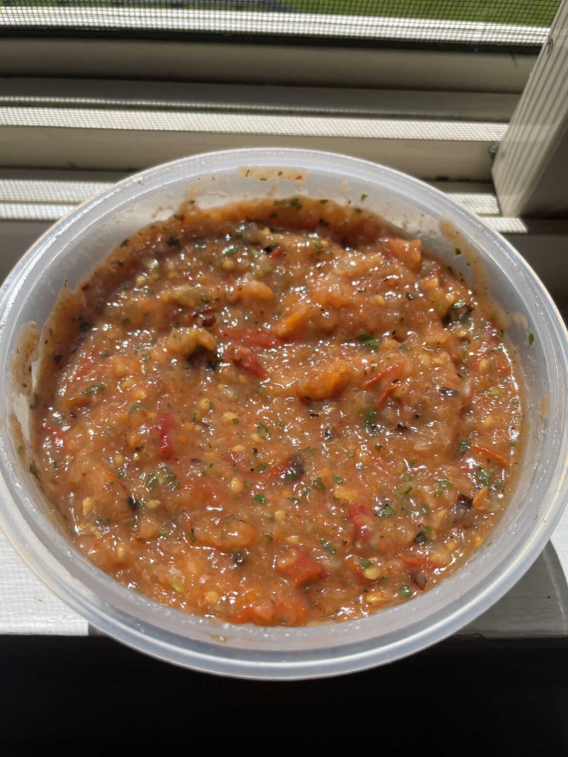 Came home to fresh habanero ghost pepper salsa.
