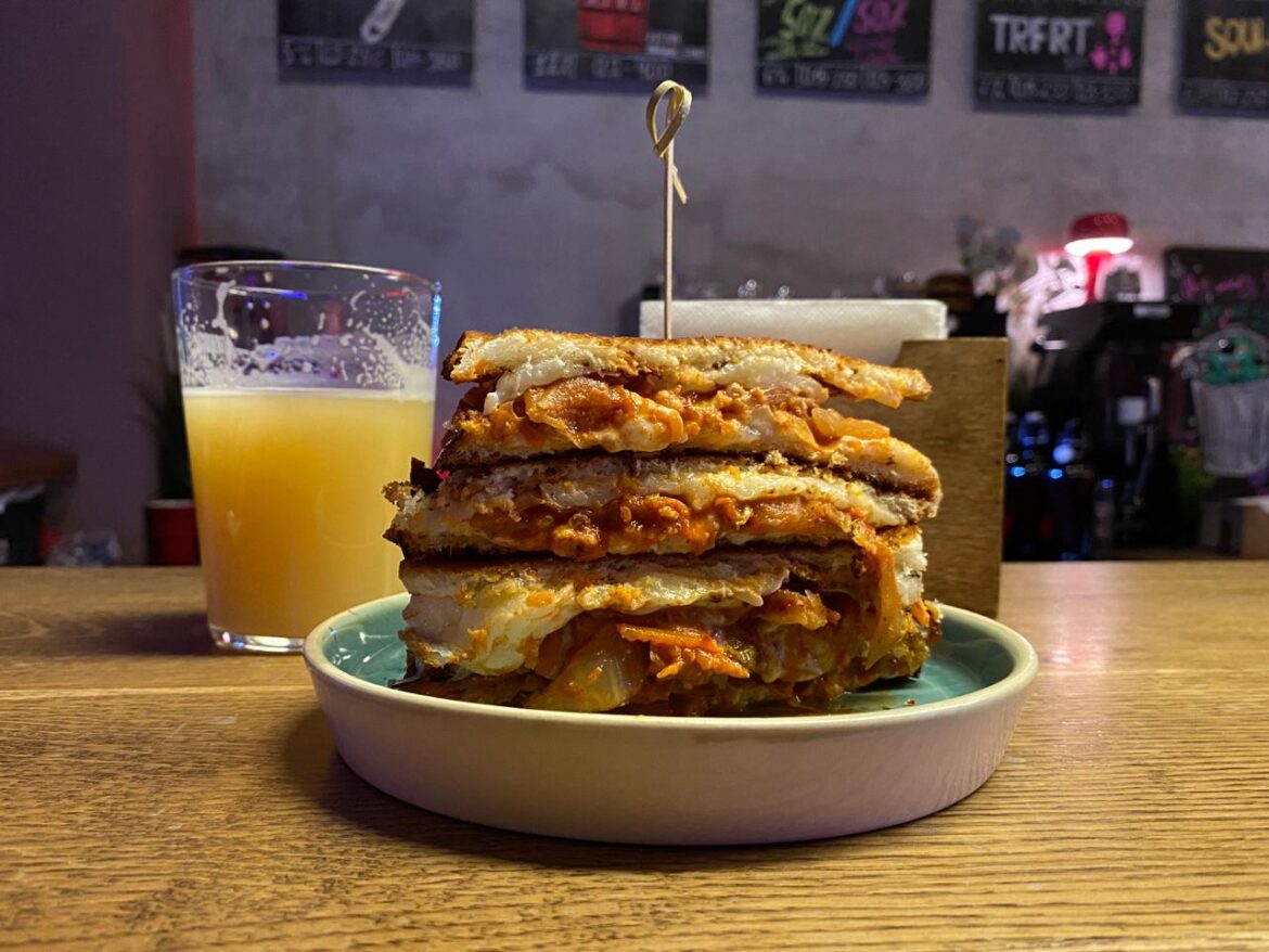 I discovered a new kind of grilled cheese sandwich, three kinds of cheese