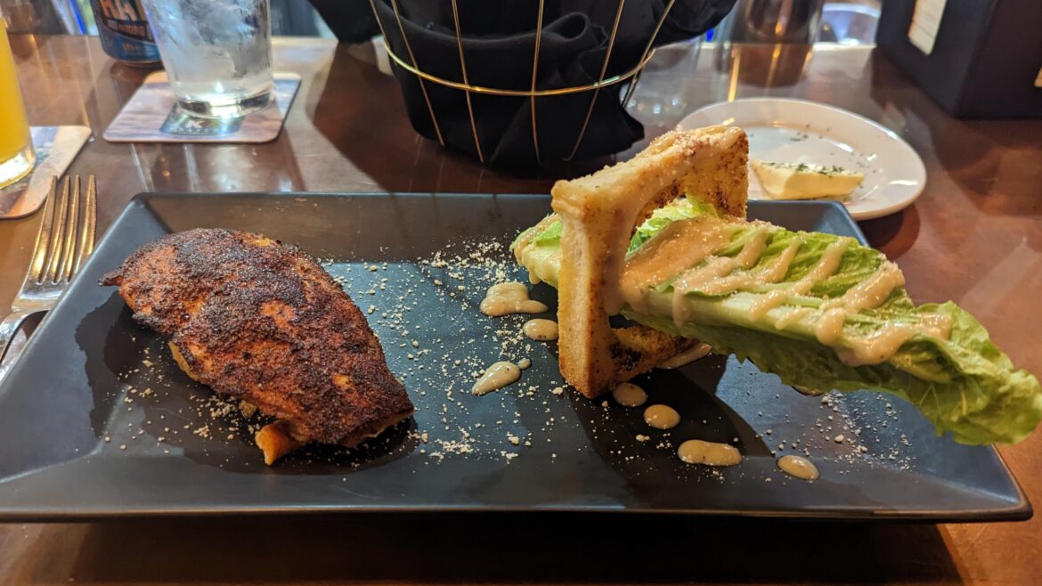 Ordered a blackened salmon caesar salad