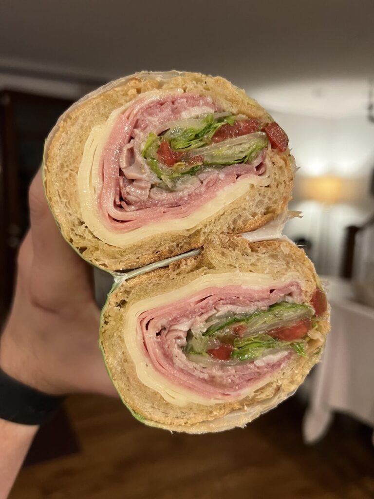I’m still 800 miles from Philly, so I’m practicing hoagie rolls myself! — Homemade Italian hoagie on my fresh-baked roll