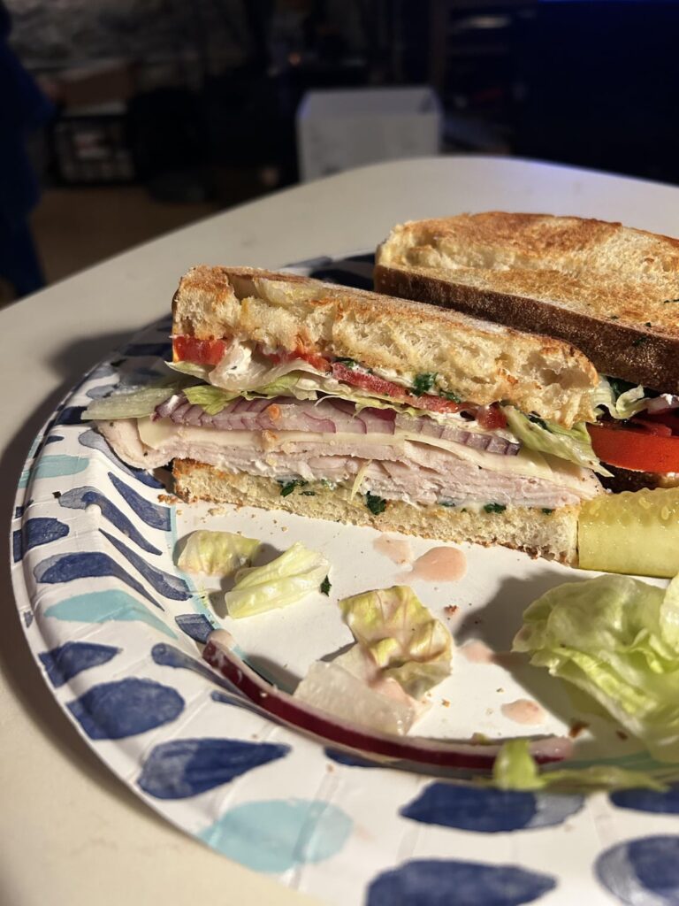 Fun with turkey provolone and tomato goat cheese