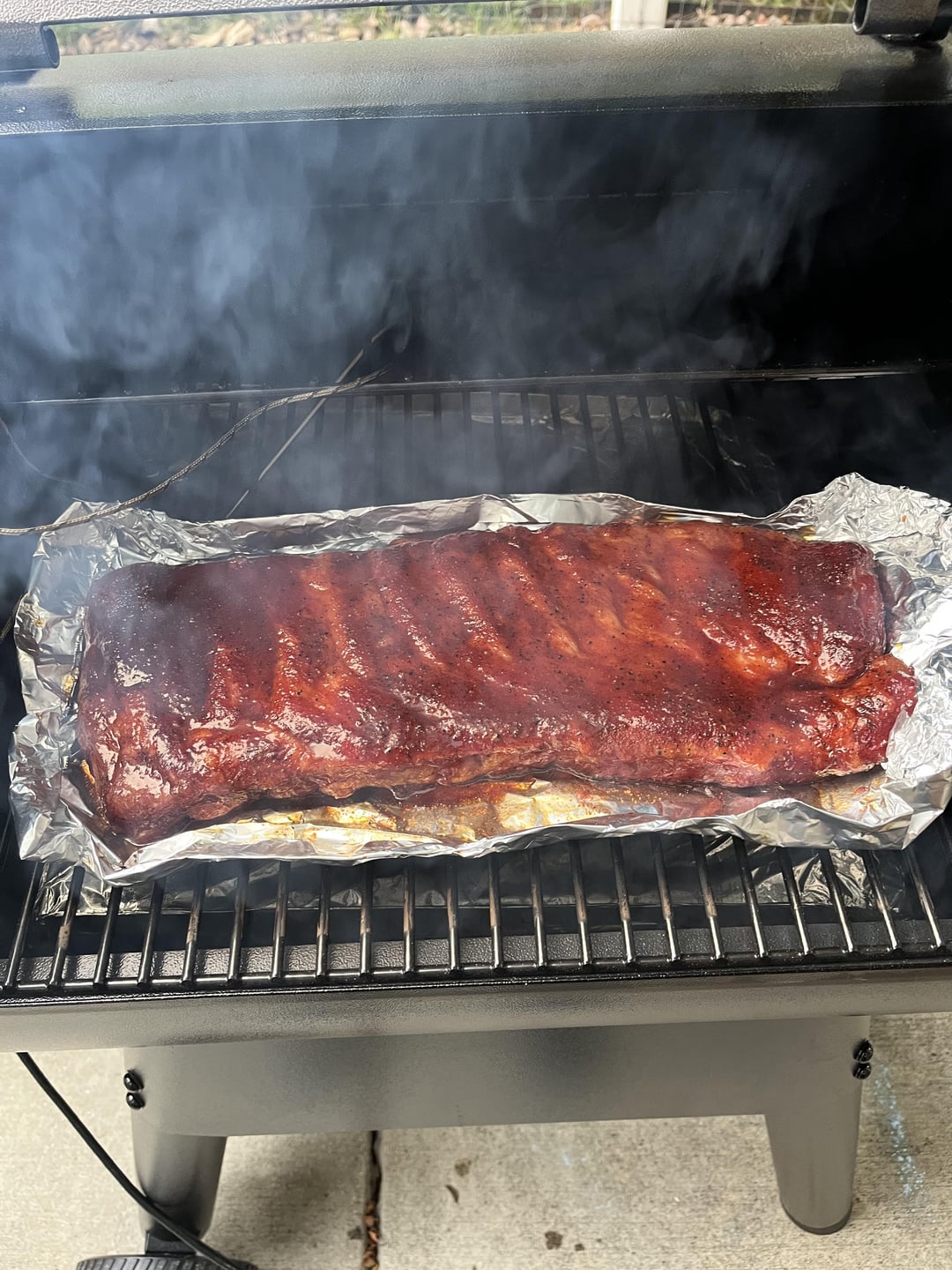First thing I cooked on my Traeger Malcolm style ribs! Dining and
