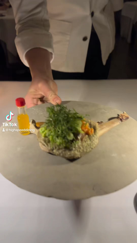 Taco served on a lamb jaw bone?