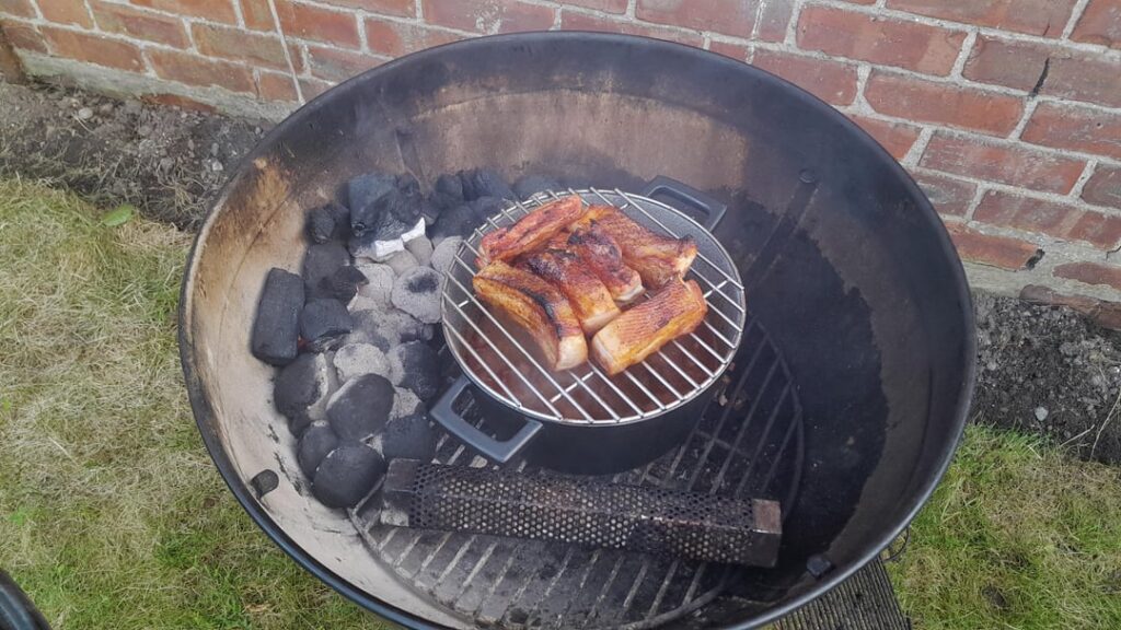 Smoked pork belly chilli, cooked over the top. Truly magnificent.