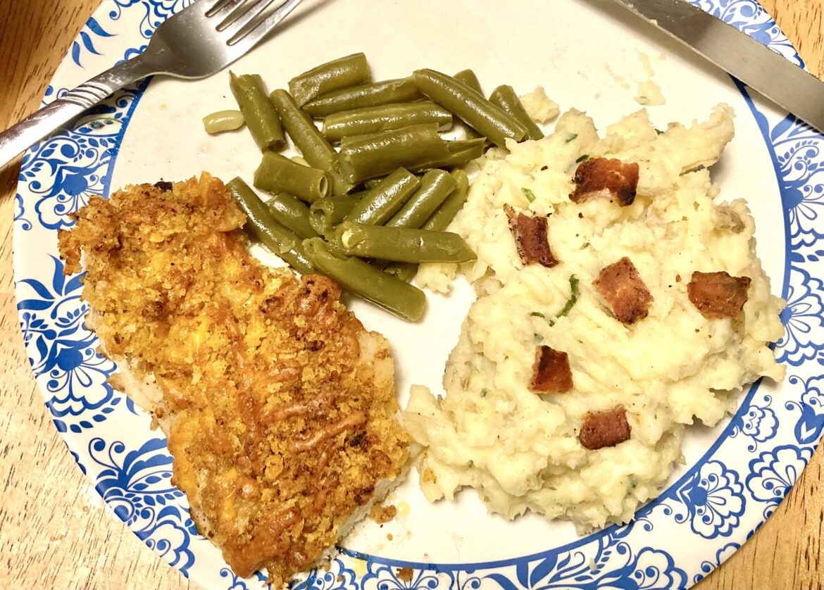 Crispy Cheddar Chicken and Loaded Mashed Potatoes