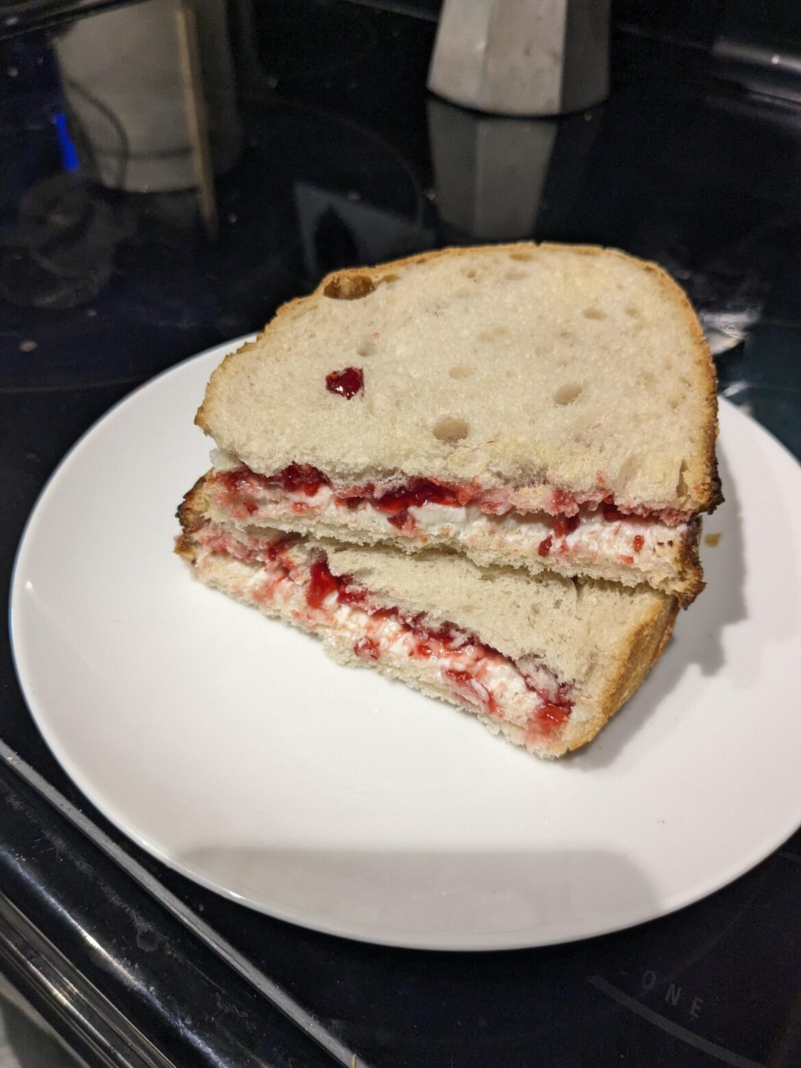 Cream Cheese, Raspeberry Preserves, Toasted Sourdough