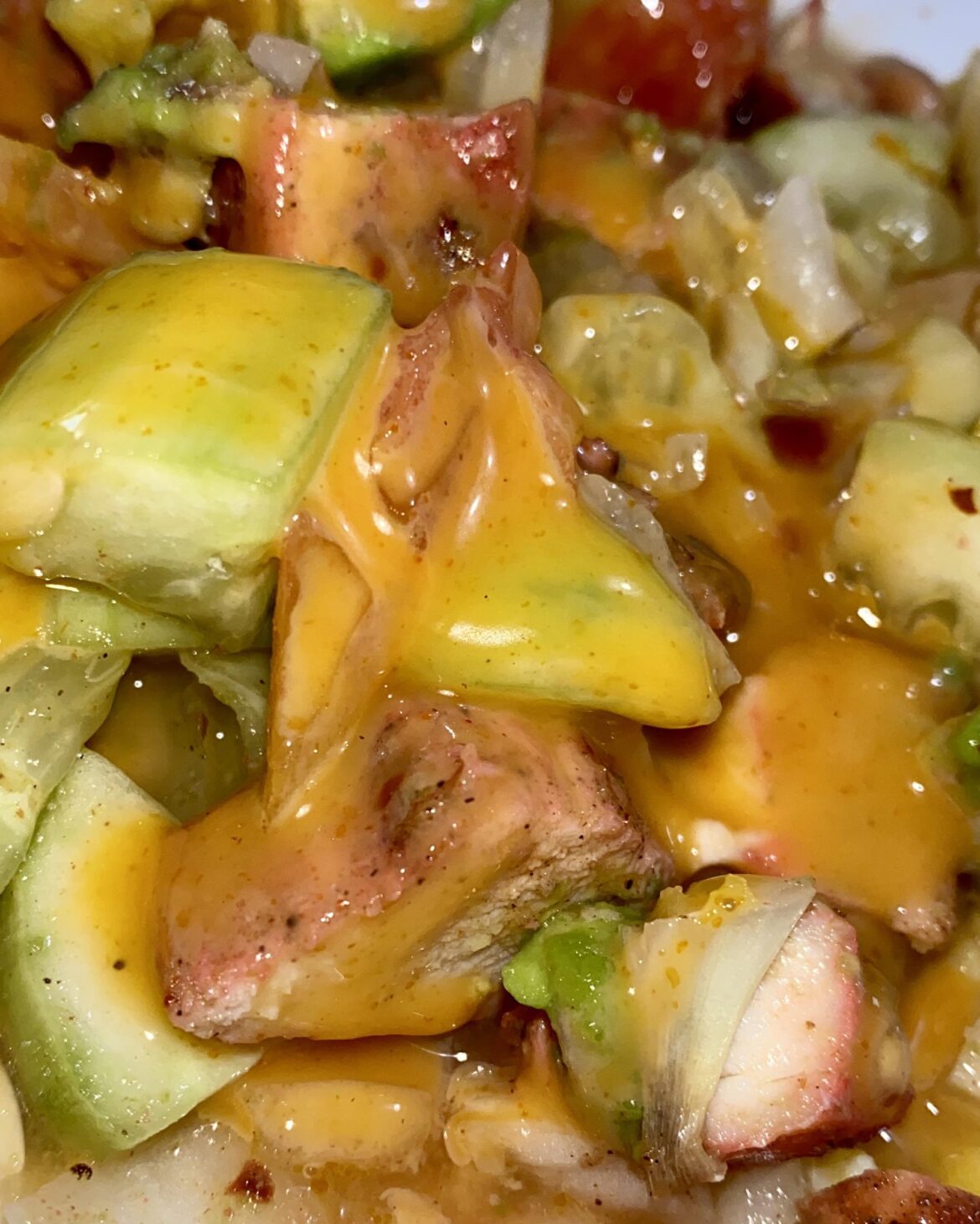 i went a little overboard with the Kewpie dressing (spicy cheese).