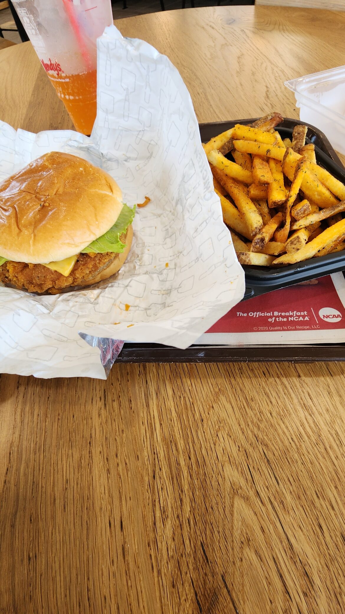 Wendy's ghost pepper sandwich and fries 3/10