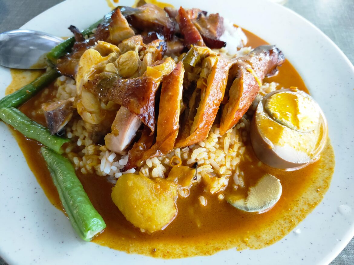 Curry Rice with Roasted Chicken & Char Siew in Kuching Malaysia