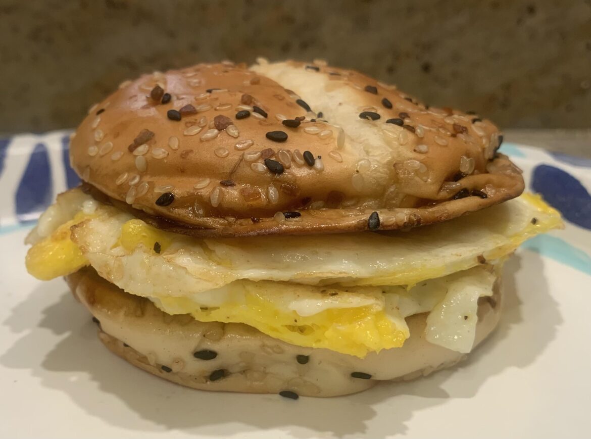 Two egg sandwich on an everything bun. It was quite nice.