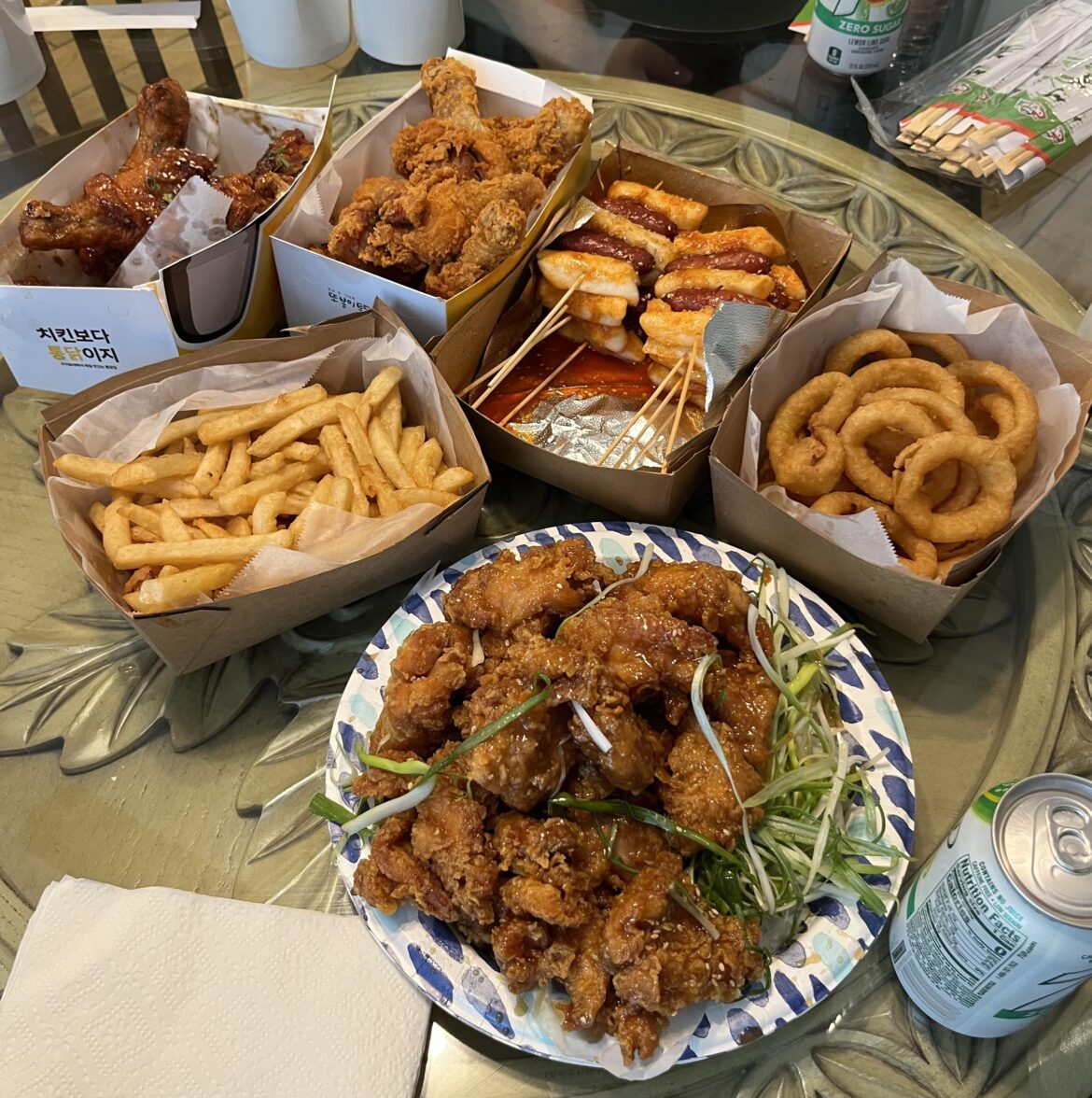 Sunday dinner spread from Ttobongee Chicken