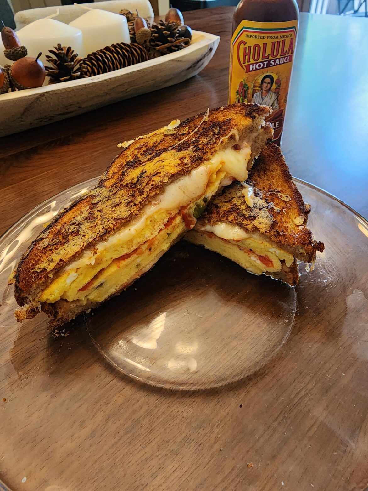 Egg, Tomato, and Cheese (and Cholula)