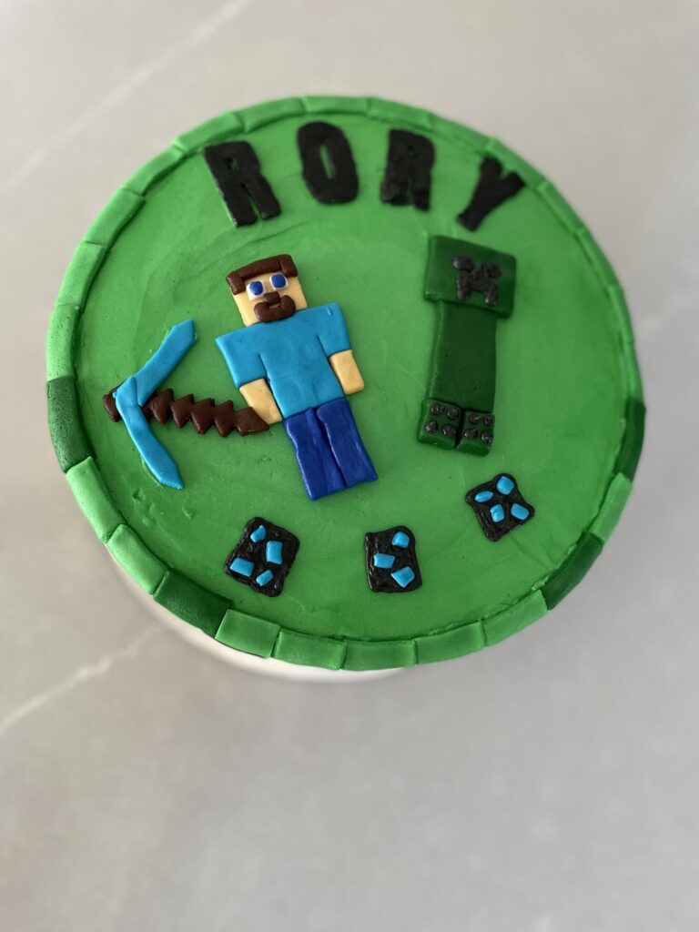 Minecraft cake for my son’s birthday