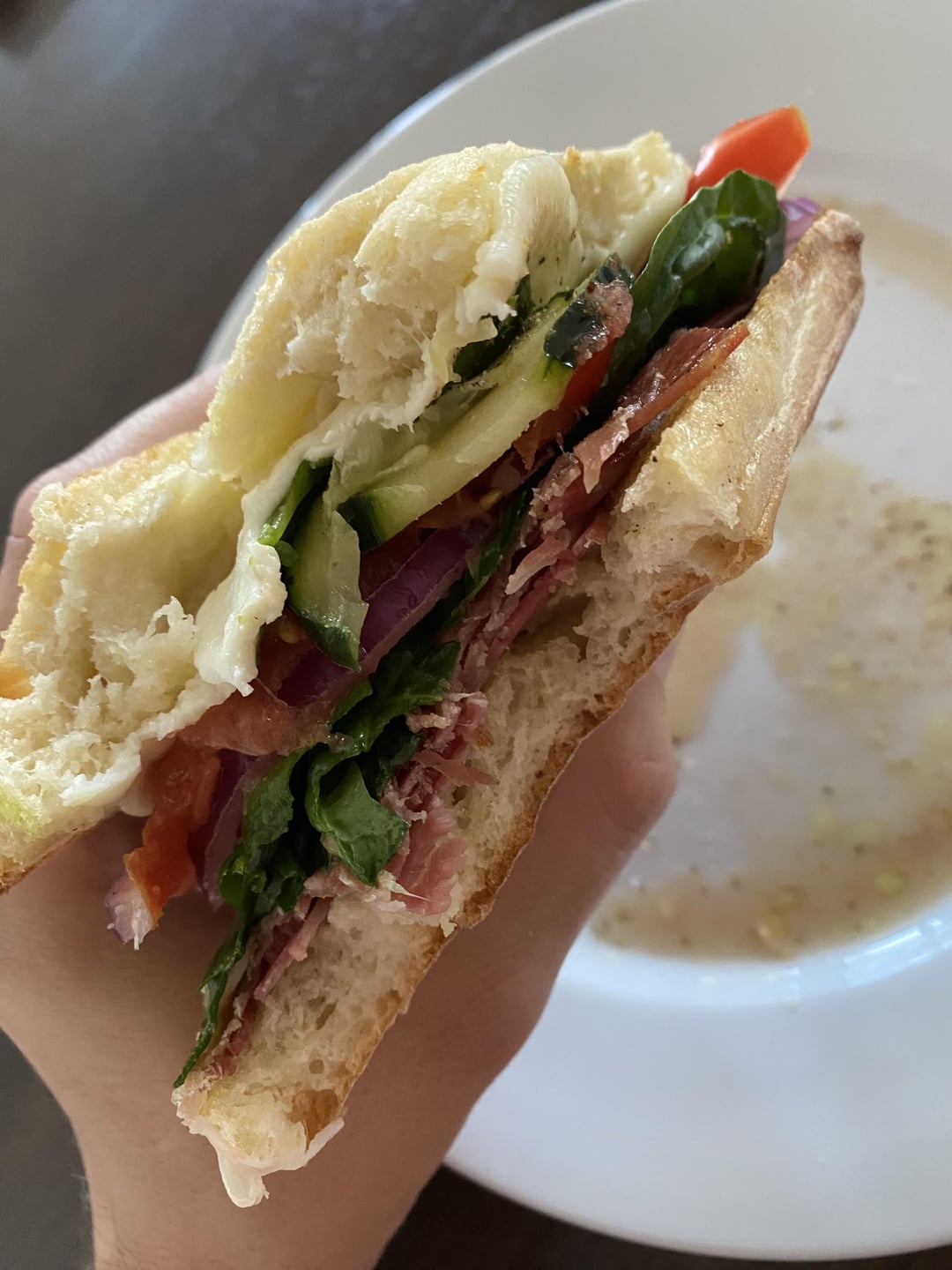Capicola, salami, prosciutto, fresh mozzarella, spinach, tomato