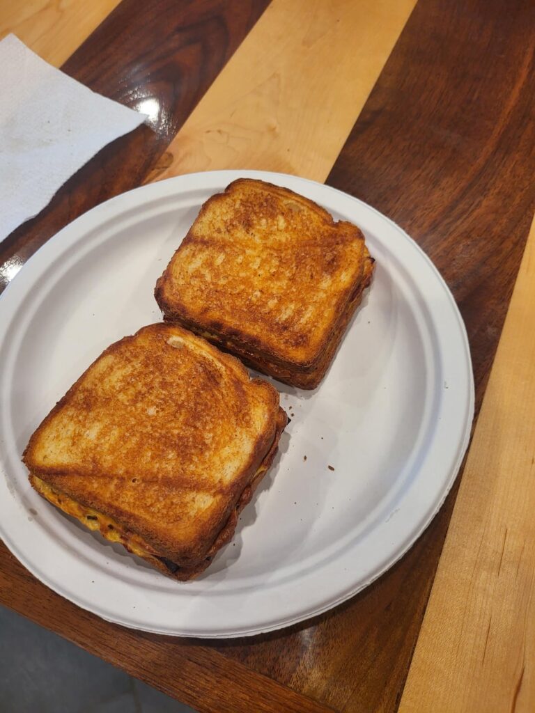 Air fried Spicy ham and cheese