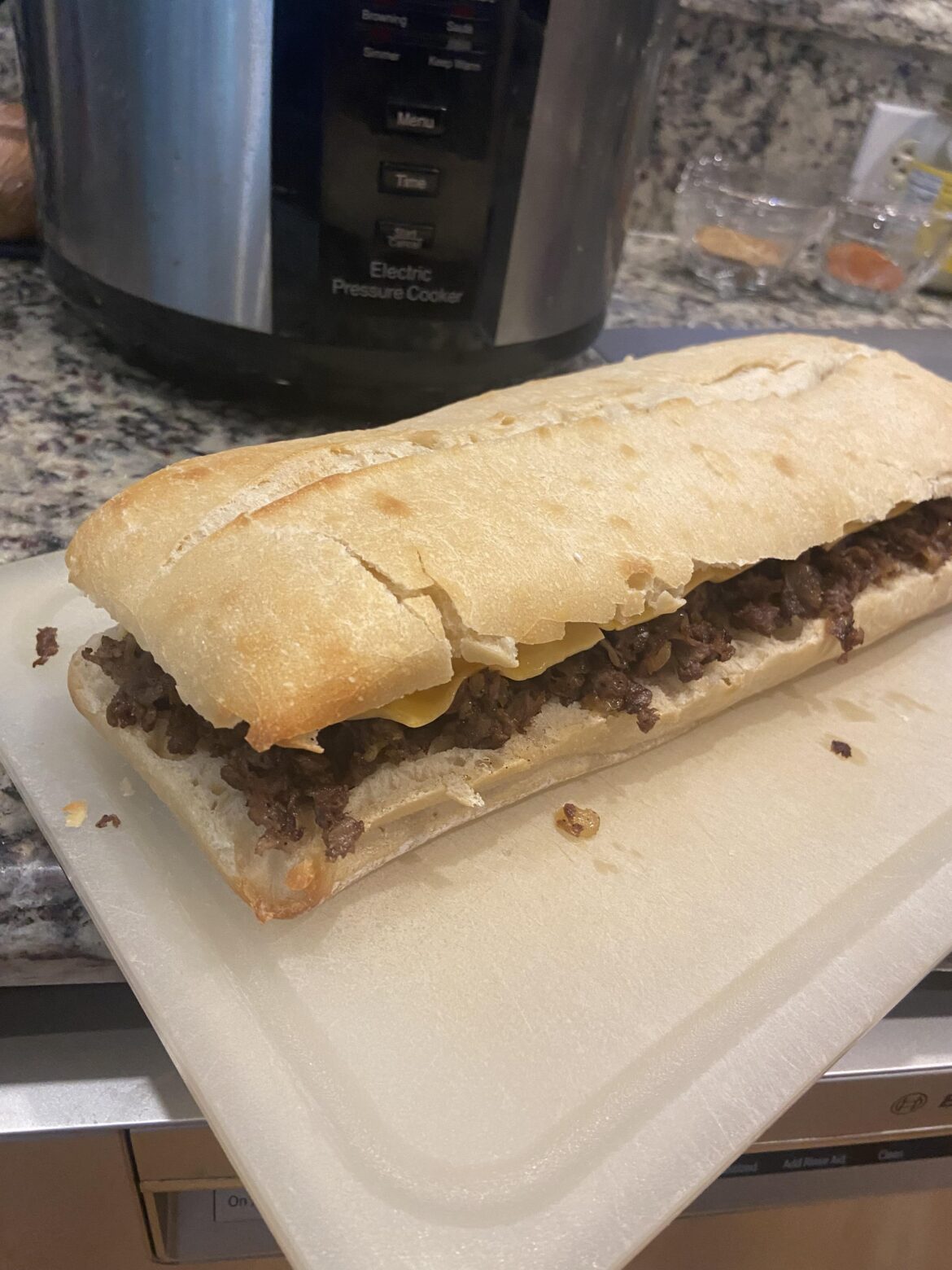 Made a big Philly Cheesesteak on Ciabatta bread. Ended up sharing it with my brothers