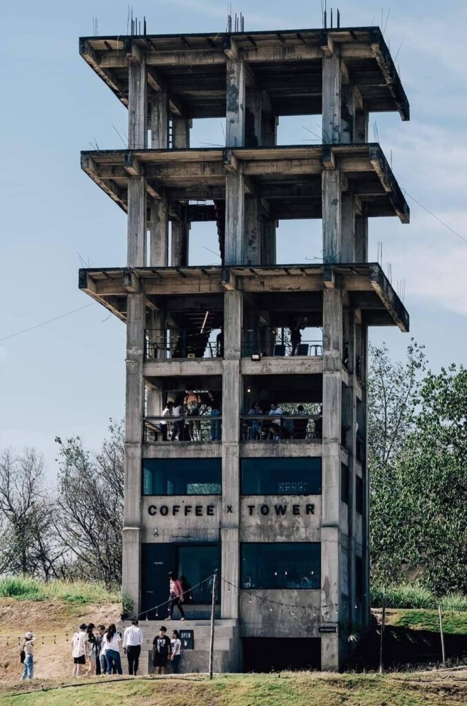 Abandoned for years and then turned into a coffee shop keeping the abandoned look