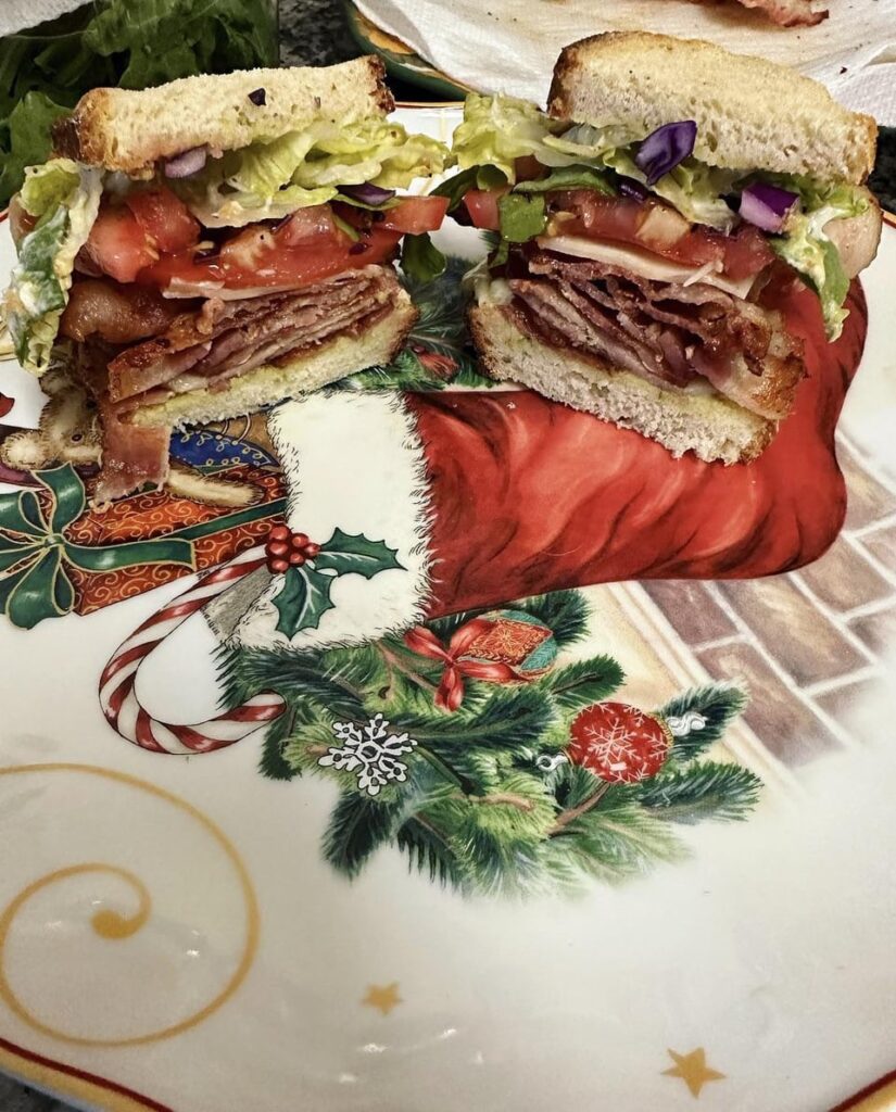 BLT with Swiss, Avocado, and Hot-Honey. And this time, the bread is homemade! 😌💓🥓🍅🥬