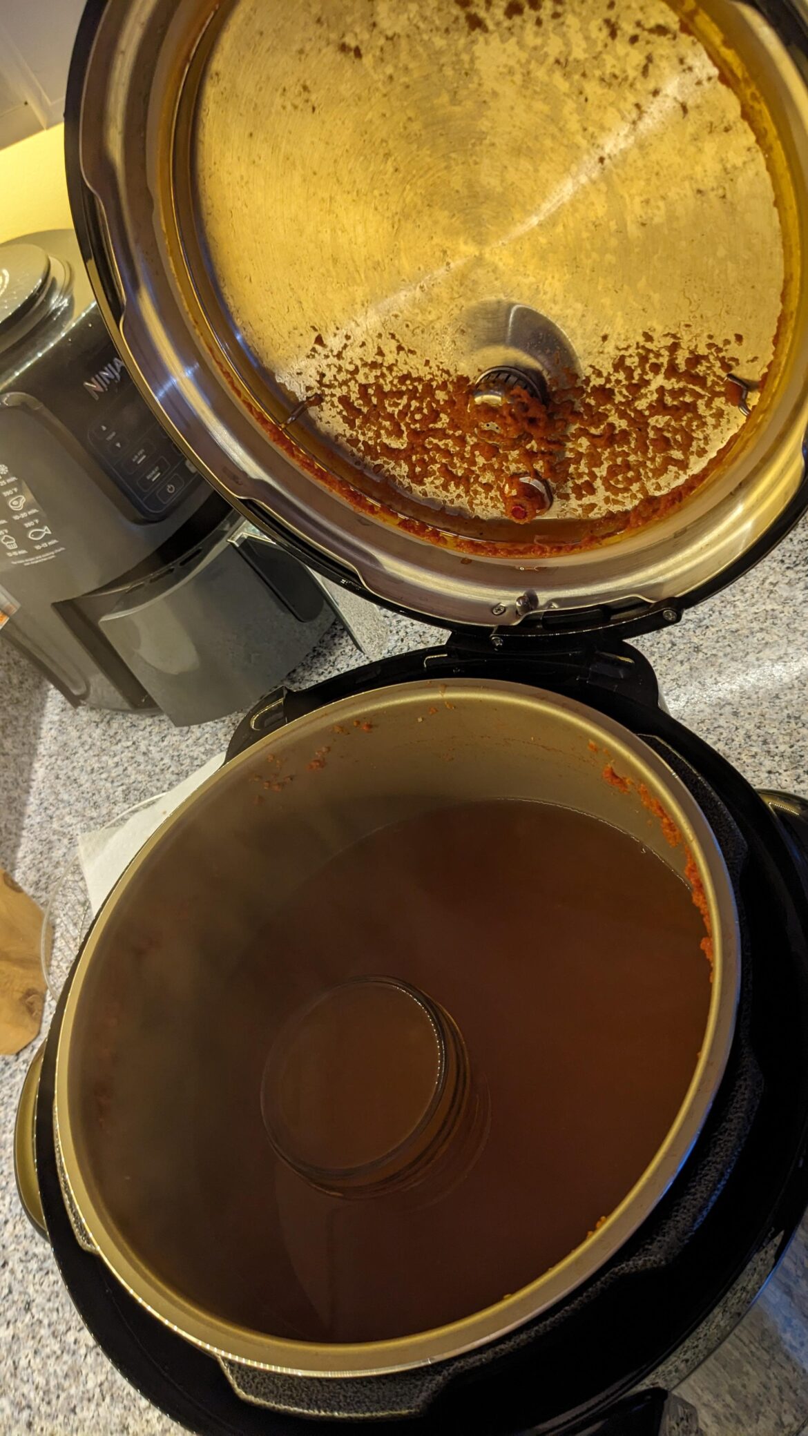 When you open up the canner and find a jar that is missing it's lid entirely...