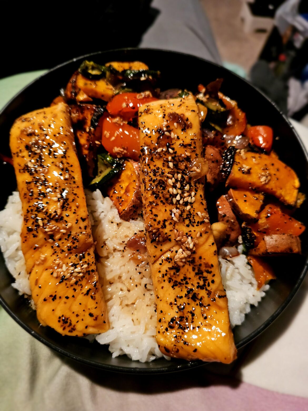 Miso salmon w/ veggies