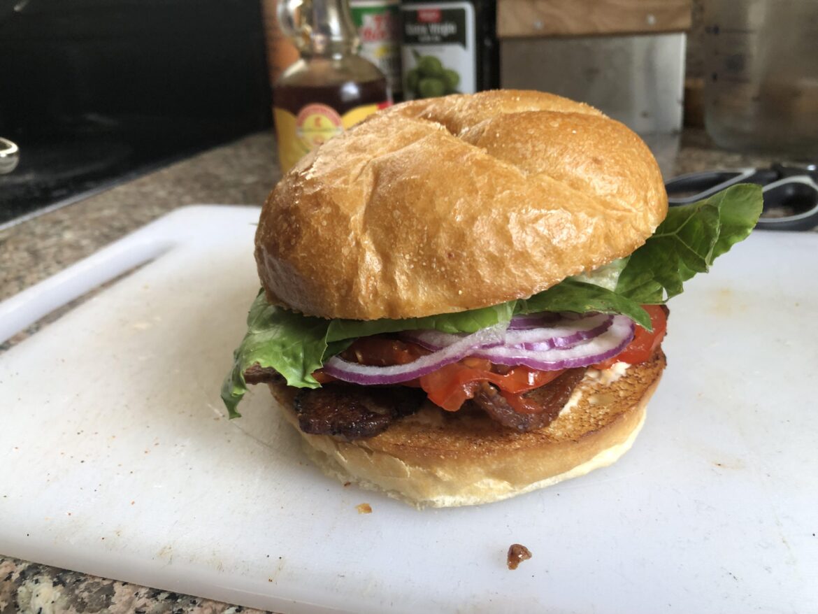 BLT with onion and Calabrian chili oil.