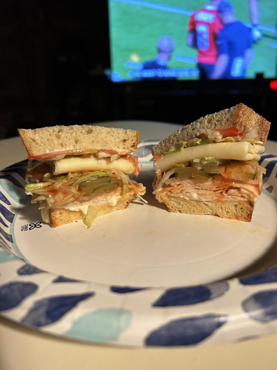 Sloppy buffalo deli chicken and provolone