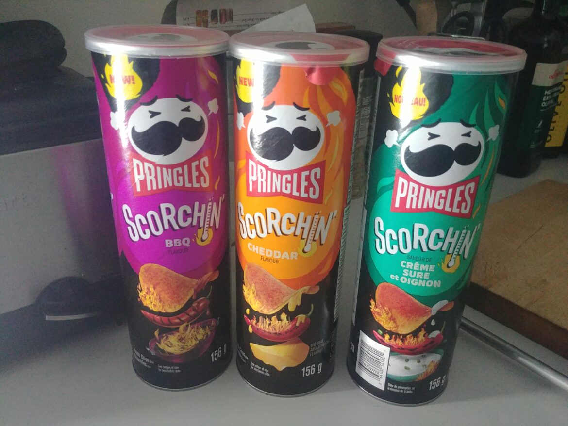 Pringles "Scorchin" series of potato chips are as hot as BBQ by any chip vendor. There is NOTHING scorchin' about them.