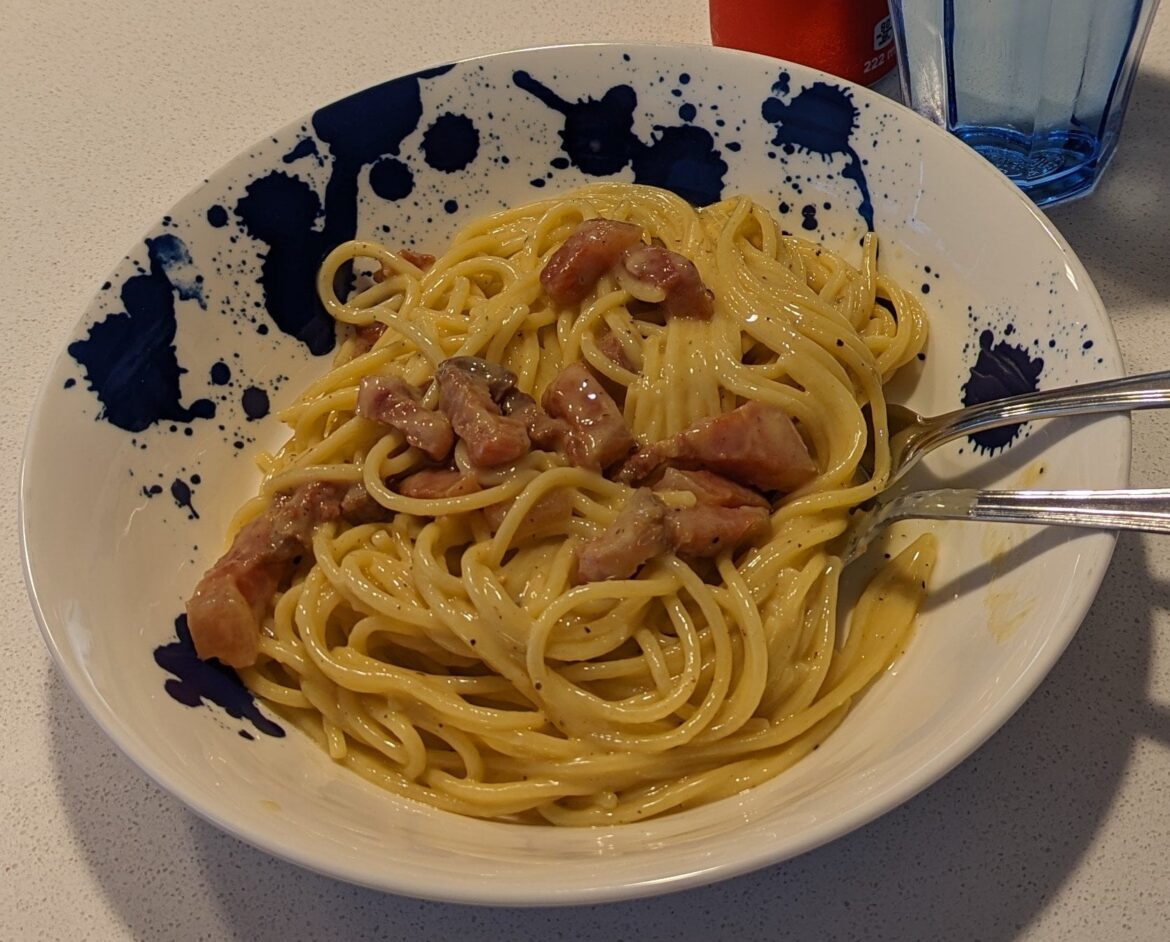 Made carbonara for my mom. How's it look?