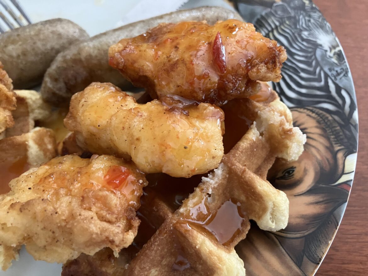 Chicken and Waffles with Maple Sausage