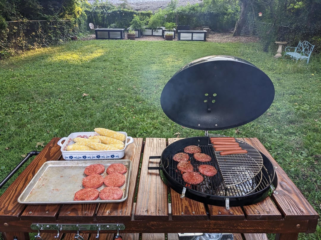 Upgraded the old weber kettle with a grill table build! Dining and