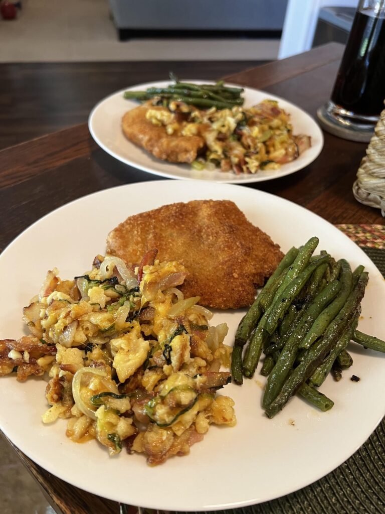 Kenji’s pork schnitzel and spaetzle