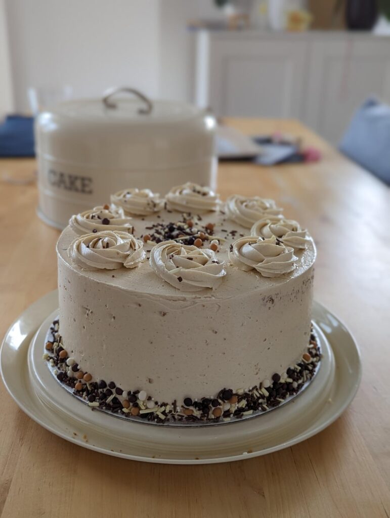 Stella’s vanilla butter cake with banana Swiss buttercream Stella's vanilla butter cake with banana Swiss buttercream