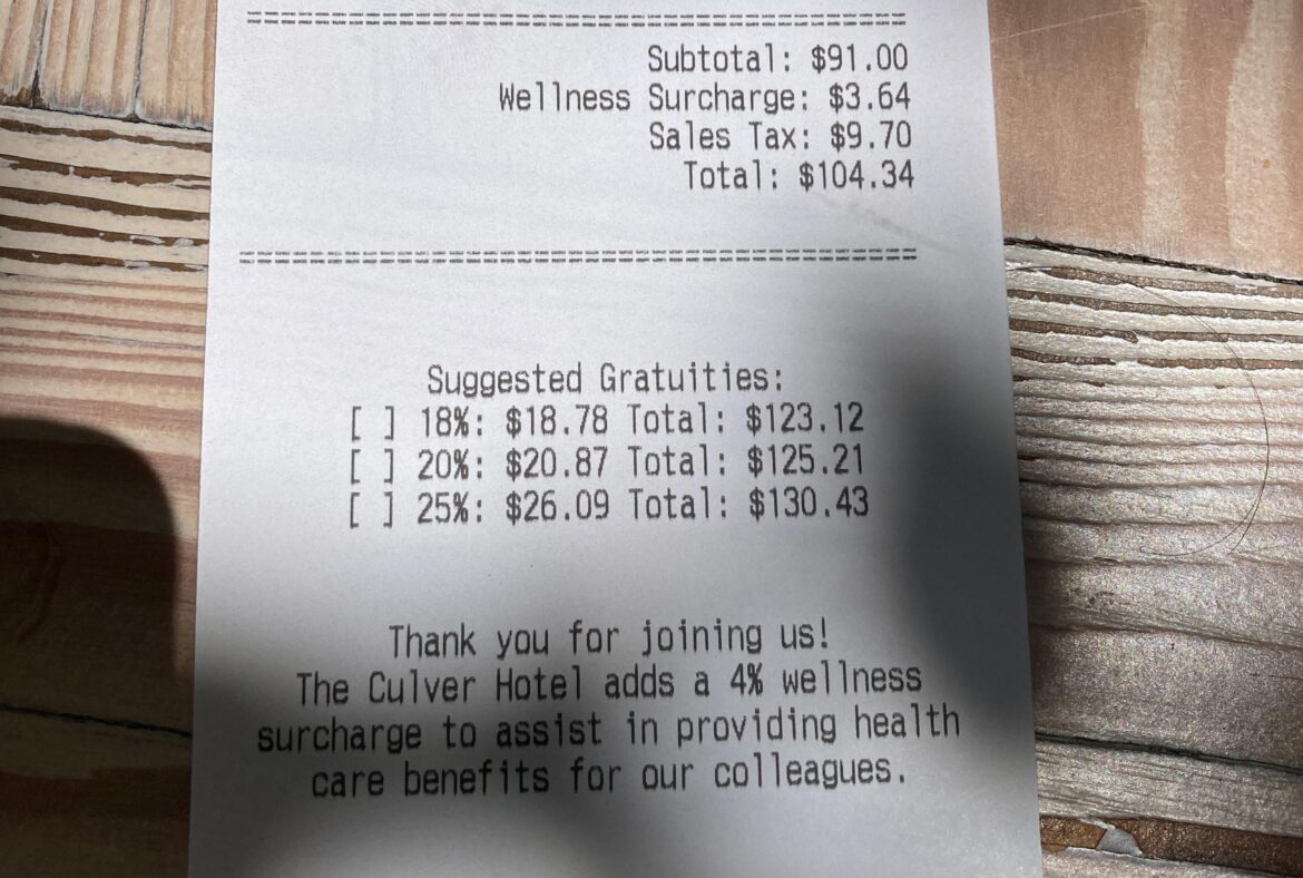 Culver Hotel charging a “wellness surcharge”