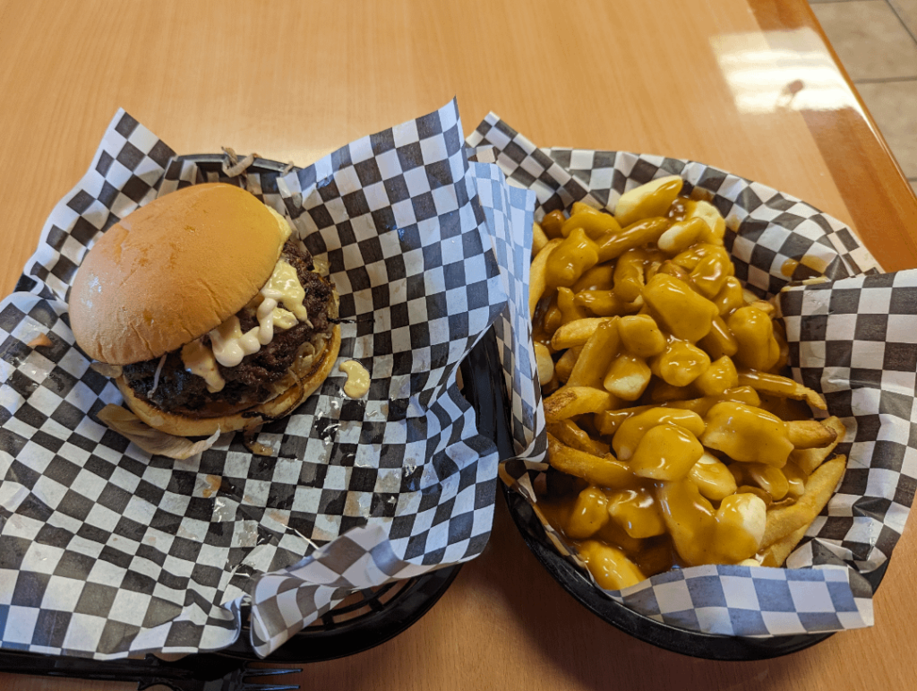 Fried Oklahoma Burger and Poutine from Mighty Mo’s Fried Oklahoma Burger and Poutine from Mighty Mo's