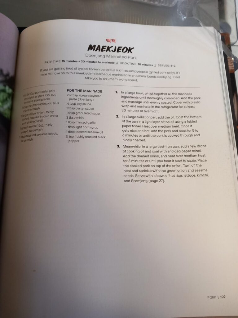 My attempt at maekjeok