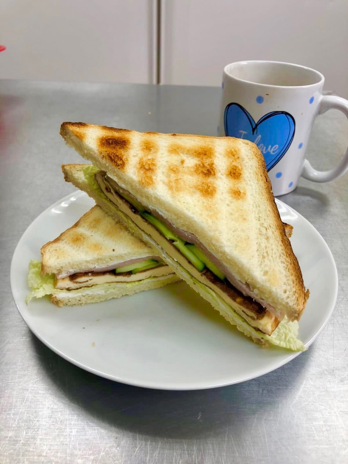 Premium pork and omelet sandwich